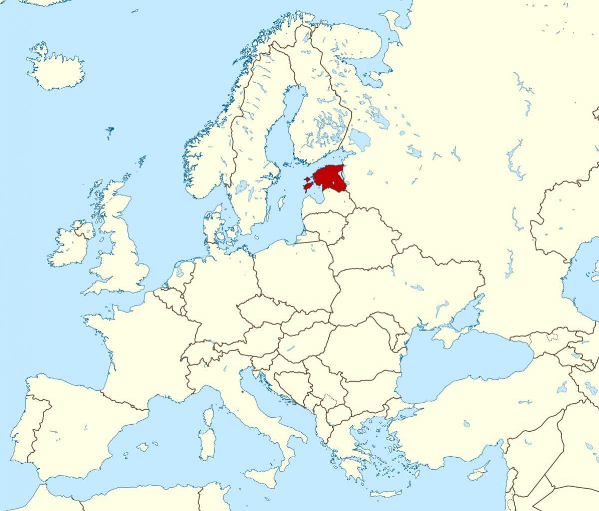אסטוניה מיקום על מפת העולם