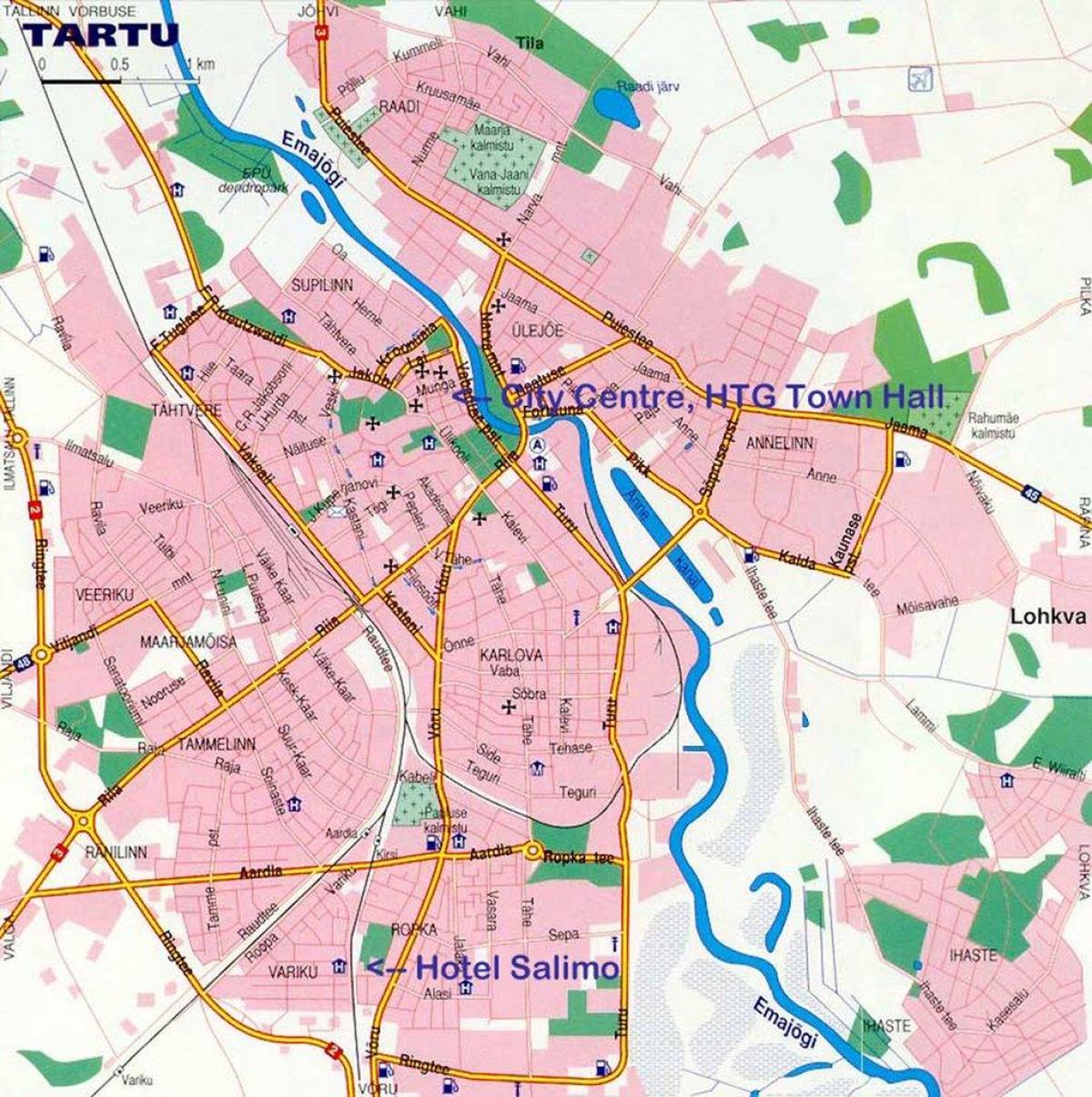 מפה של טארטו, אסטוניה