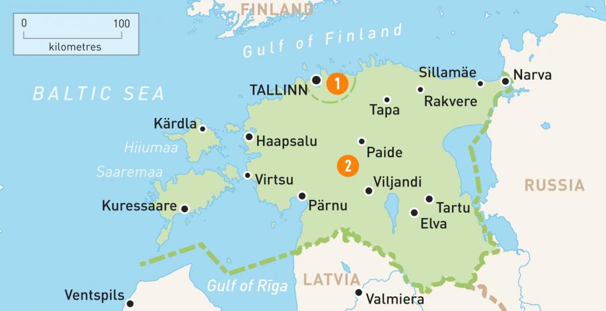 מפה של אסטוניה